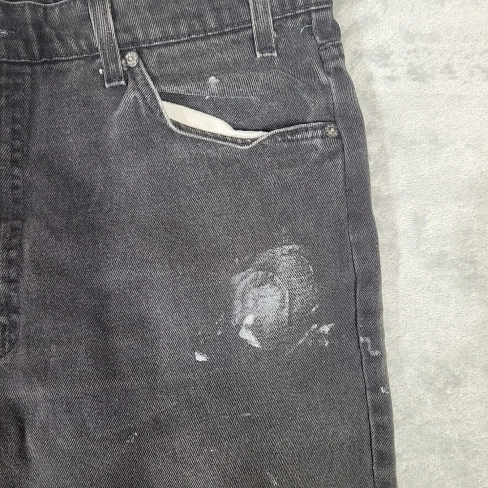 Vtg 90s Levi's 550 Jeans Black Orange Tab Jeans Denim Mens 36x30 (Fits 34x30)